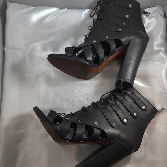 Proenza Schouler Black Leather Lace up Booties - Picture 6 of 6